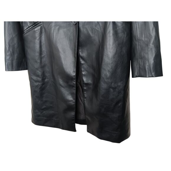 Chico’s Faux Leather Topper Coat Black Longline Blazer Jacket Size 0 (S) NWT - Picture 5 of 16